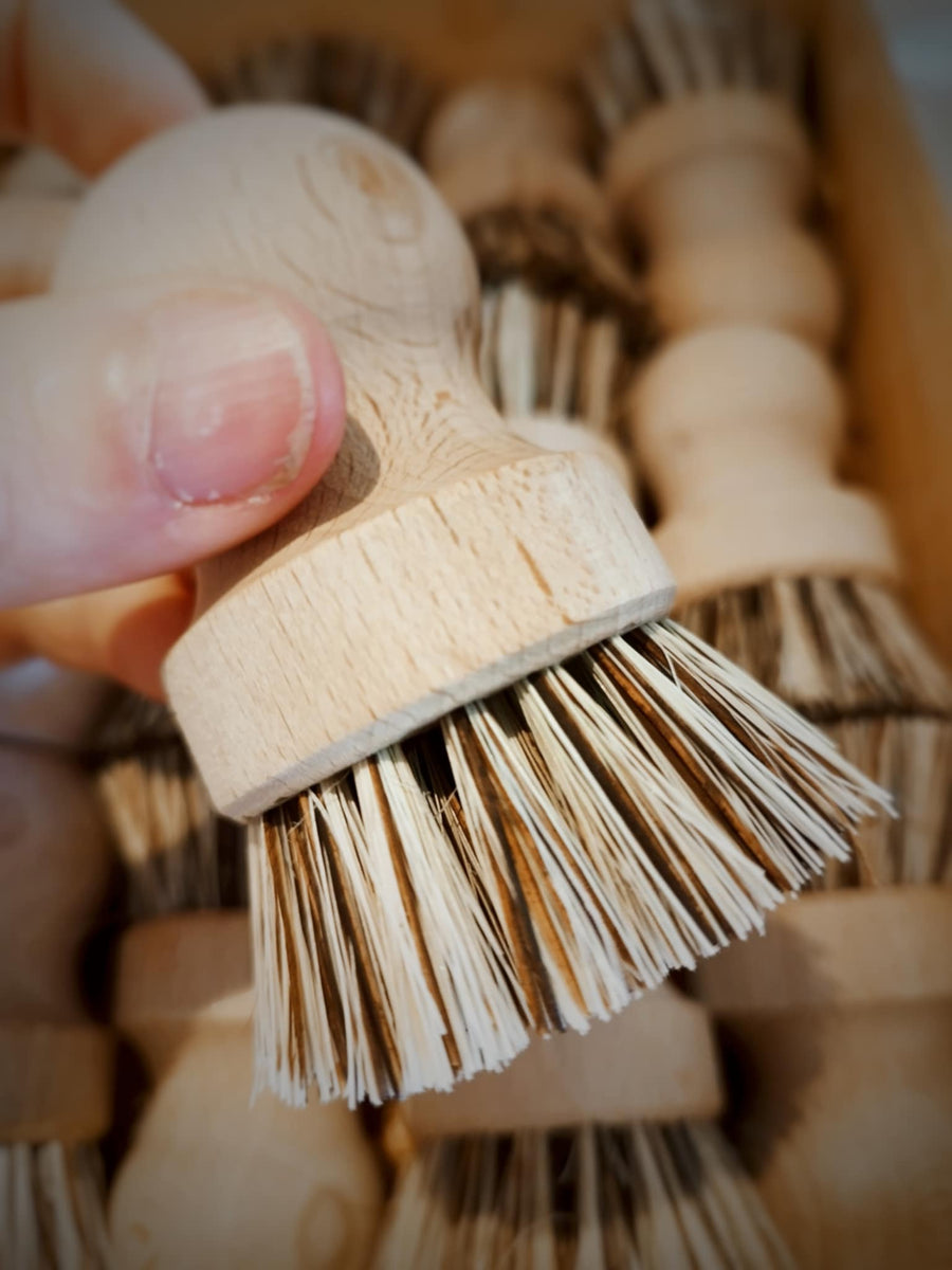 YZROHYI Brosse Cuisine Vaisselle Bois,Brosse Vaisselle Poil Naturel,Brosse à Champignons,Brosse Menage Bois,Brosse Vaisselle Bois Manche,Brosse Nettoyage Vaisselle Pour Laver La Vaisselle, Casseroles