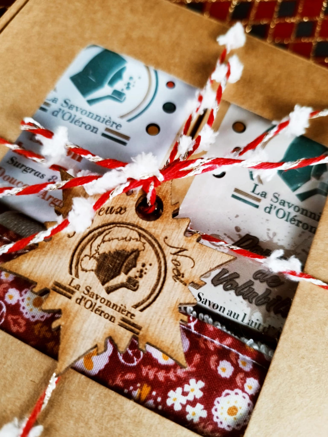 Coffret de Noël artisanal avec savons naturels et lingette lavable – La Savonnière d’Oléron